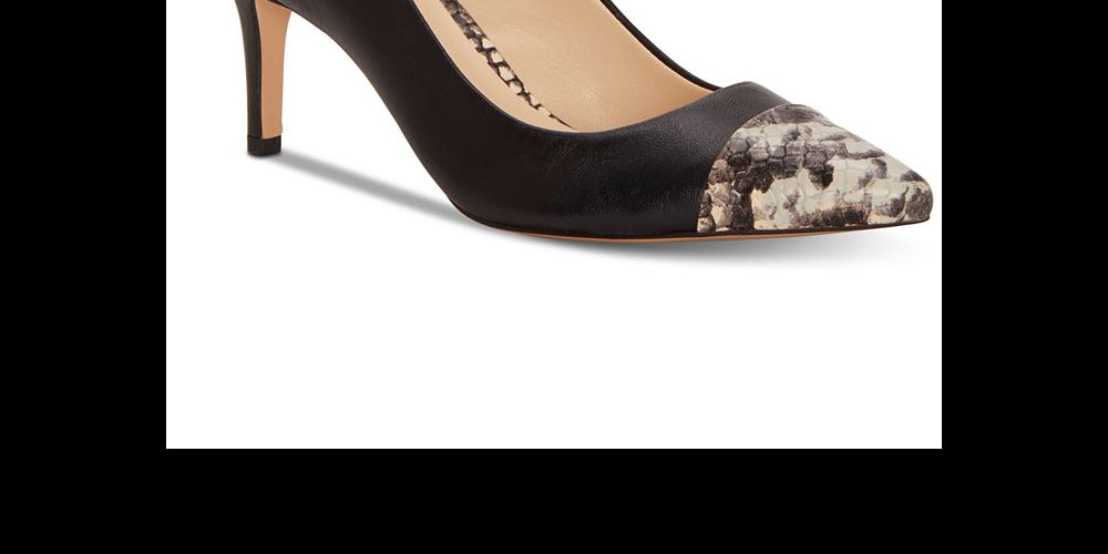 Enzo Angiolini Donata Couro Feminino Bico Fino Clássico Preto Tamanho 9,5M