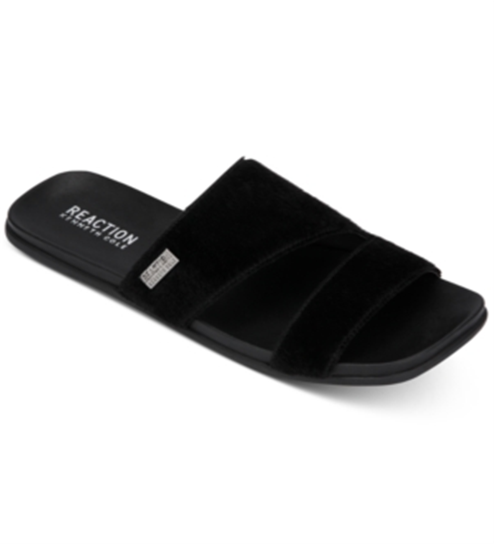 Sandálias rasteiras femininas Kenneth Cole Reaction, pretas, tamanho 8,5 M