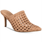 Mules de bico fino de couro sintético Celestia da INC International Concepts para mulheres, marrom, tamanho 9,5 M