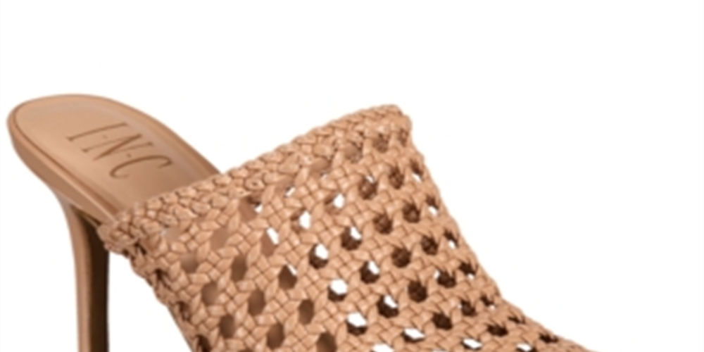Mules de bico fino de couro sintético Celestia da INC International Concepts para mulheres, marrom, tamanho 9,5 M