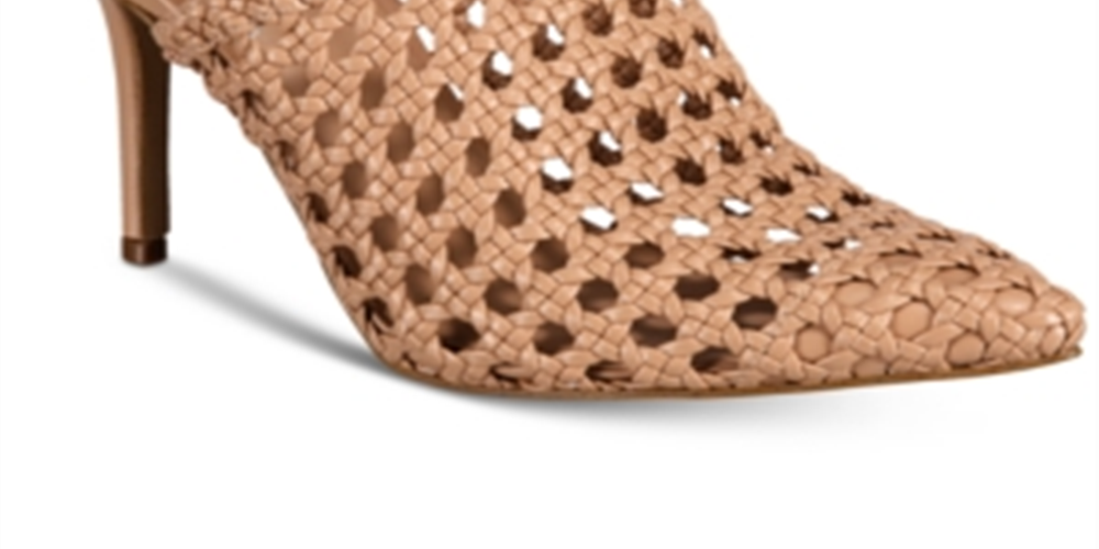 Mules de bico fino de couro sintético Celestia da INC International Concepts para mulheres, marrom, tamanho 9,5 M
