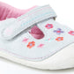 Sapato Mary Janes Floral Tonia T-Strap Stride Rite para Meninas, Prata, Tamanho 3 W