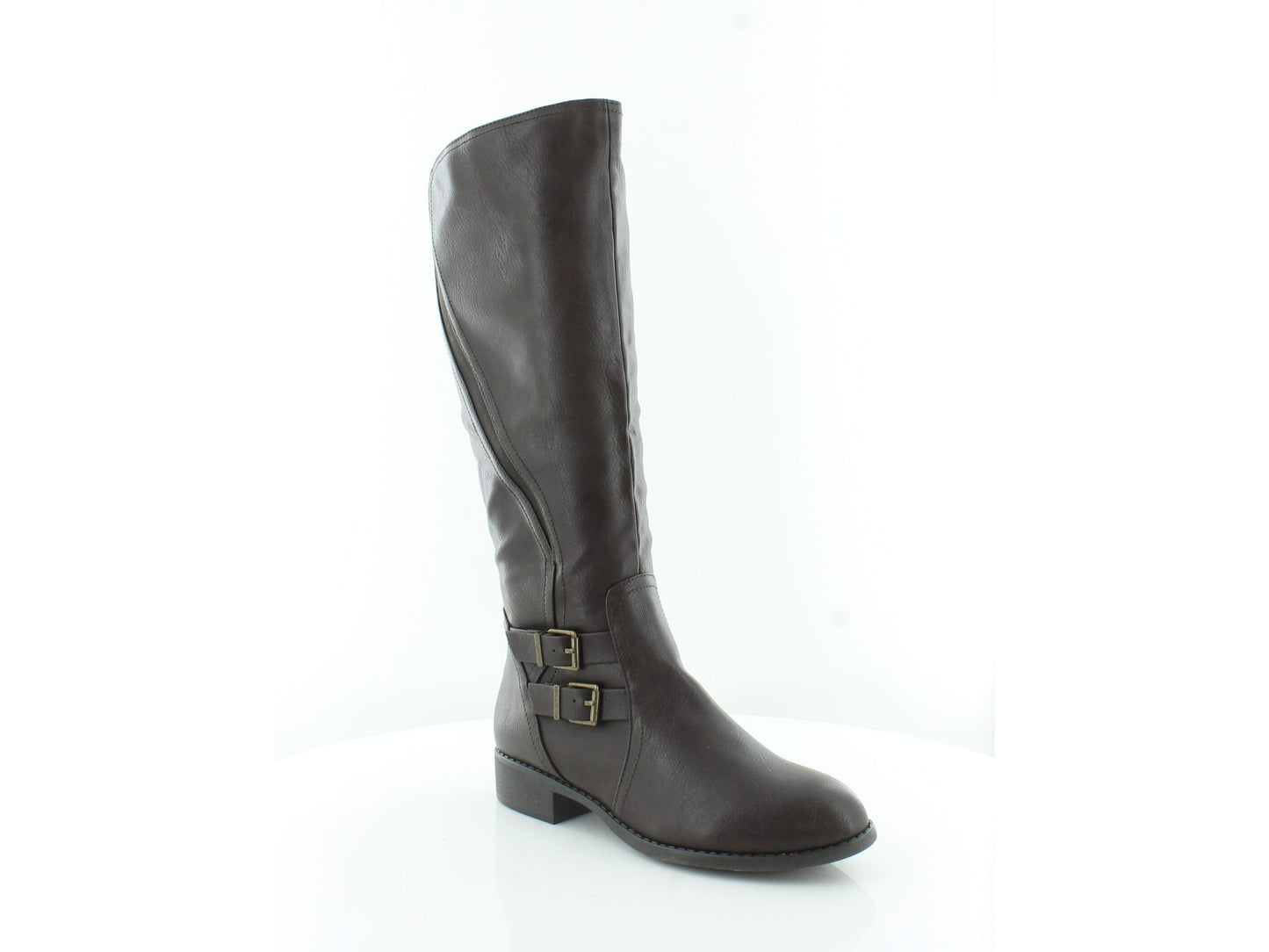 Botas de montaria femininas Style &amp; Co Milah Almond Toe até o joelho, marrom, tamanho 7,5M-WC