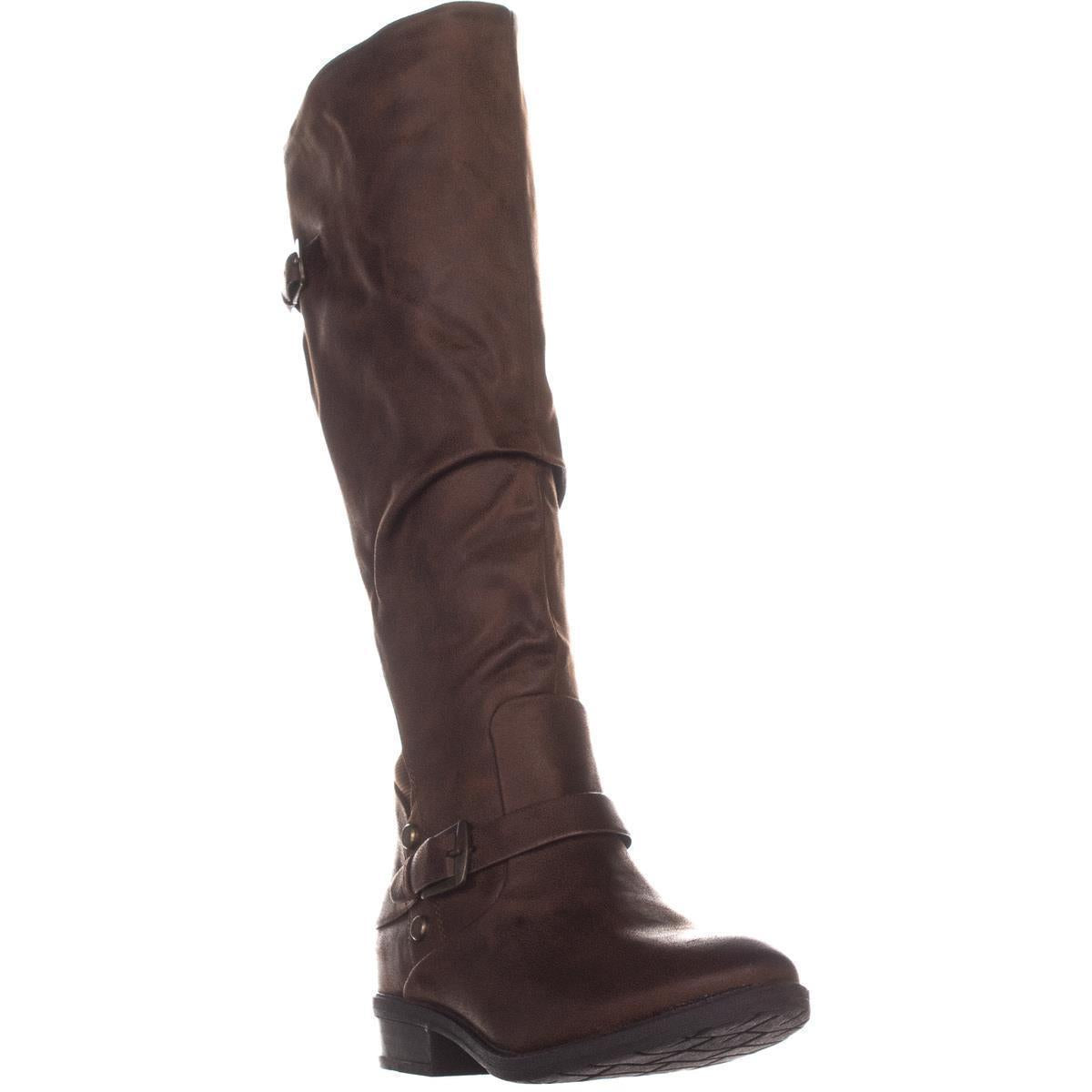 Botas de cano alto Yanessa Baretraps femininas, marrom escova, tamanho 7,5 M