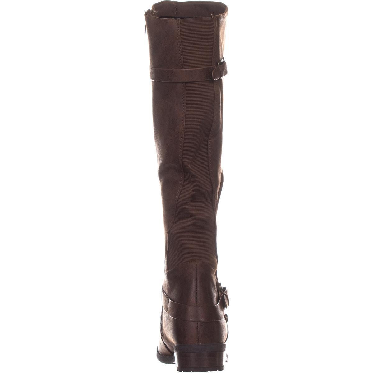 Botas de cano alto Yanessa Baretraps femininas, marrom escova, tamanho 7,5 M