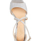 Sandália feminina Jewel Badgley Mischka, plataforma, tiras cruzadas, acolchoada, tira ajustável no tornozelo, bico redondo, fivela, tamanho 5,5 M
