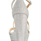 Sandália feminina Jewel Badgley Mischka, plataforma, tiras cruzadas, acolchoada, tira ajustável no tornozelo, bico redondo, fivela, tamanho 5,5 M