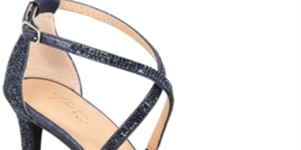 Sandália feminina Thalia Sodi bico redondo salto agulha fivela azul 9 W