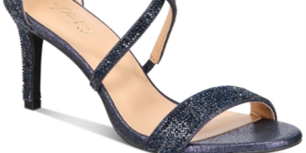 Sandália feminina Thalia Sodi bico redondo salto agulha fivela azul 9 W