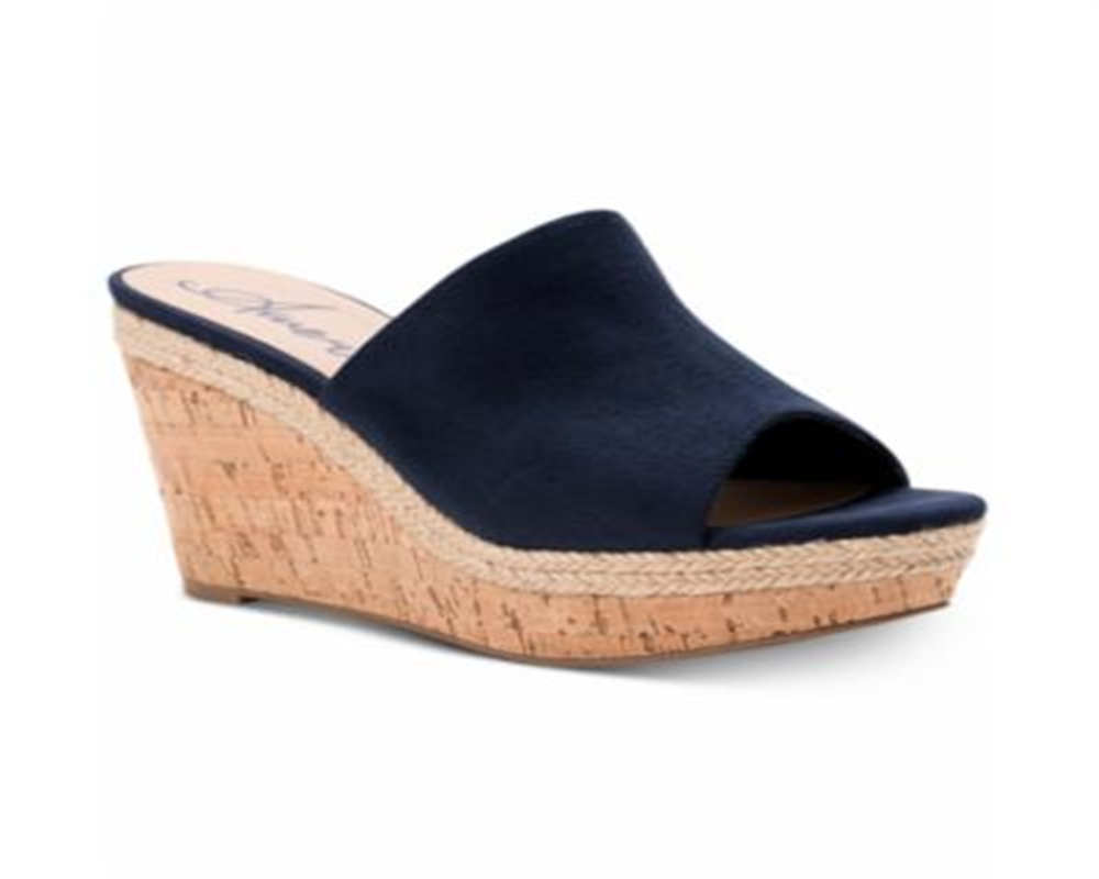 Sandálias plataforma femininas American Rag Shira Peep Toe para ocasiões especiais, azul, tamanho 8 M