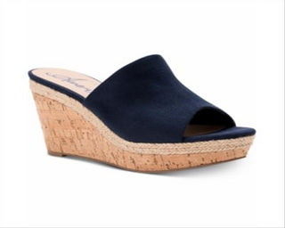 Sandálias plataforma femininas American Rag Shira Peep Toe para ocasiões especiais, azul, tamanho 8 M
