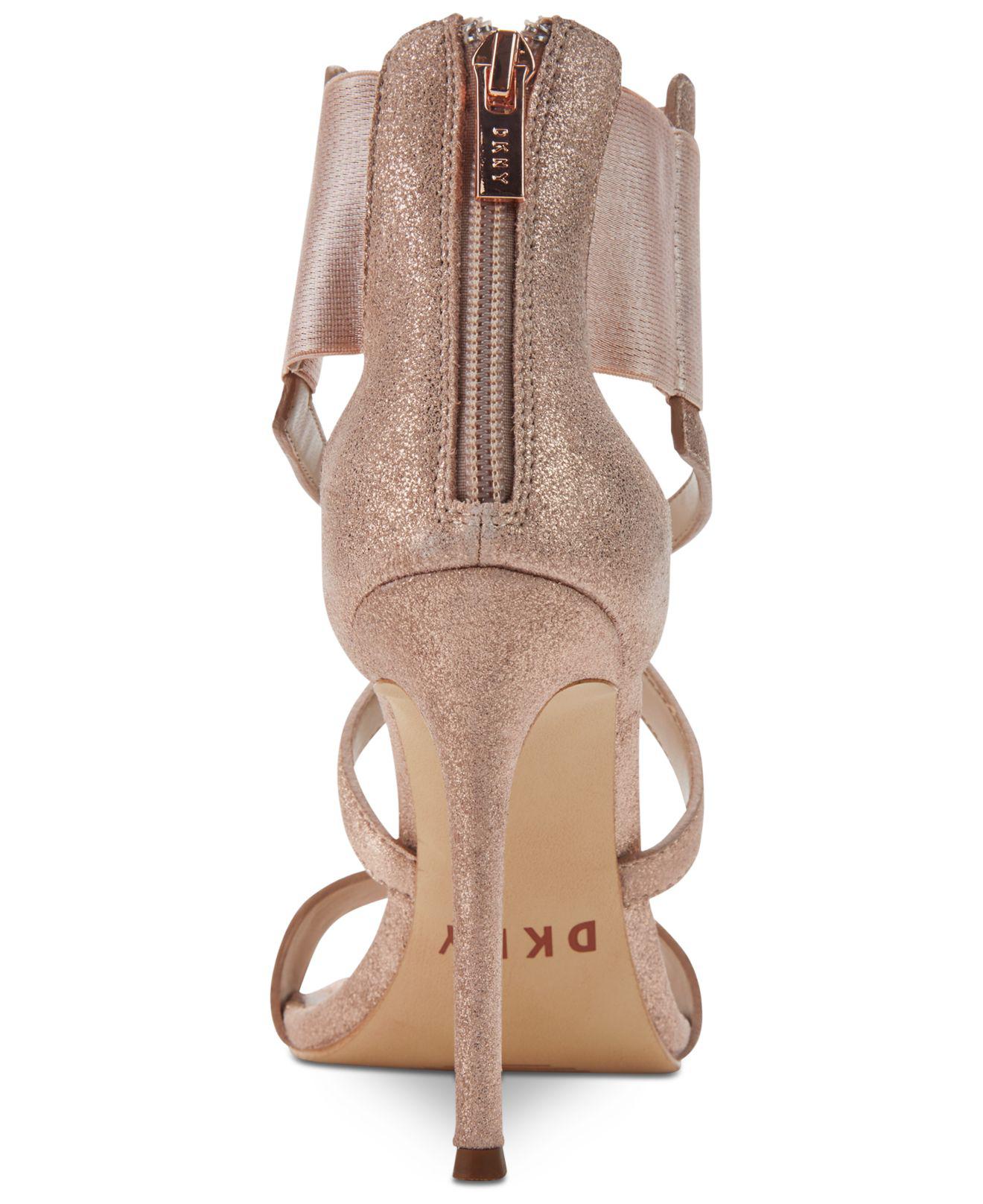 DKNY Lil Studs feminino, bico aberto, tira no tornozelo, scarpin clássico, rosa, tamanho 9,5