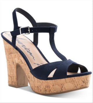 American Rag Sandálias femininas Jamie T-Strap plataforma azul tamanho 9,5M
