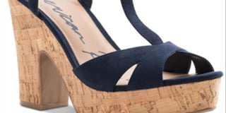 American Rag Sandálias femininas Jamie T-Strap plataforma azul tamanho 9,5M