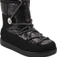 Botas de neve femininas Guess com logo brilhante e detalhe de cadarço, acolchoadas e isoladas, Aylan, bico redondo, pretas, tamanho 6,5 M