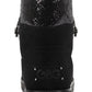 Botas de neve femininas Guess com logo brilhante e detalhe de cadarço, acolchoadas e isoladas, Aylan, bico redondo, pretas, tamanho 6,5 M