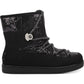 Botas de neve femininas Guess com logo brilhante e detalhe de cadarço, acolchoadas e isoladas, Aylan, bico redondo, pretas, tamanho 6,5 M