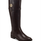 Tommy Hilfiger Imina Botas de montaria femininas de couro sintético até o joelho, marrom escuro, tamanho 5 M