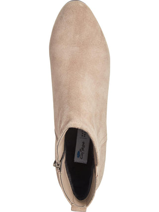 Aqua College Botas de couro femininas Flex Gore Comfort, à prova d'água, acolchoadas, com bico redondo e salto bloco, com zíper, tamanho 9 M, prateadas