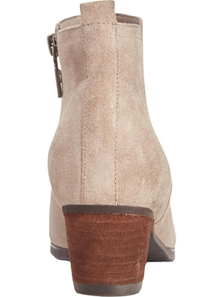 Aqua College Botas de couro femininas Flex Gore Comfort, à prova d'água, acolchoadas, com bico redondo e salto bloco, com zíper, tamanho 9 M, prateadas