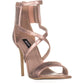 Sandálias femininas DKNY Lil Multi Leather Open Toe com tiras para ocasiões especiais, tamanho 9, ouro rosa