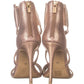 Sandálias femininas DKNY Lil Multi Leather Open Toe com tiras para ocasiões especiais, tamanho 9, ouro rosa