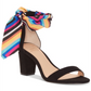 INC International Concepts Sapatos femininos de tecido com listras abertas, pretos, tamanho 7 M