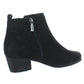Botas de couro femininas Aqua College com bico redondo e salto bloco, zíper, pretas, tamanho 5,5 M