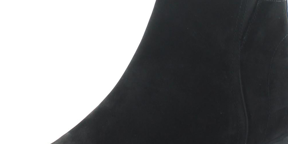 Botas de couro femininas Aqua College com bico redondo e salto bloco, zíper, pretas, tamanho 5,5 M