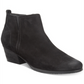 Botas de couro femininas Aqua College com bico redondo e salto bloco, zíper, pretas, tamanho 5,5 M