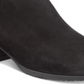 Botas de couro femininas Aqua College com bico redondo e salto bloco, zíper, pretas, tamanho 5,5 M