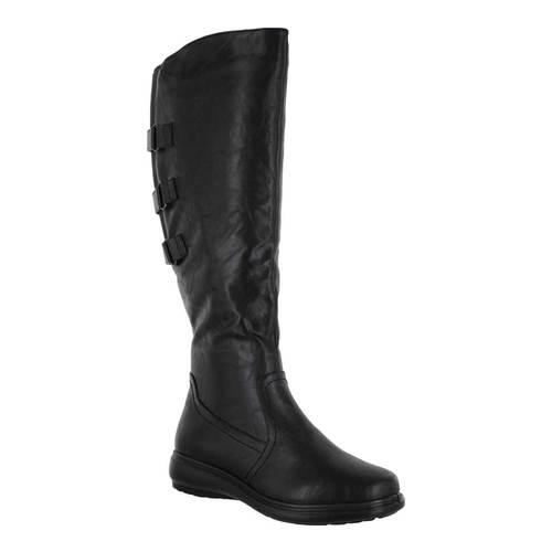 Botas femininas Easy Street Presley Tall Shafted Comfort, pretas, tamanho 7,5 WW