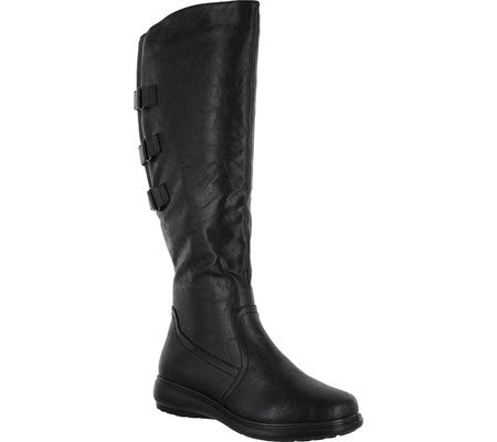 Botas femininas Easy Street Presley Tall Shafted Comfort, pretas, tamanho 7,5 WW