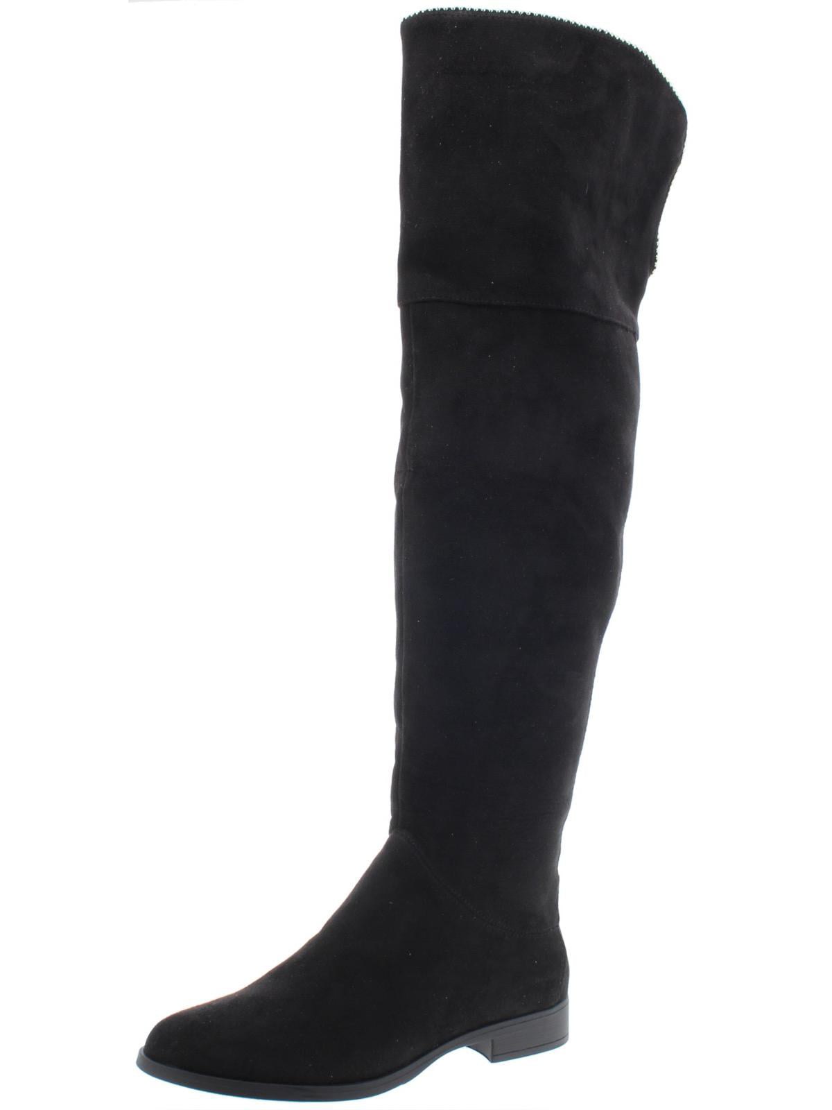 Botas femininas XOXO com fecho e fecho de correr Tristen, bico redondo e salto bloco, tamanho 7, pretas