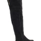 Botas femininas XOXO com fecho e fecho de correr Tristen, bico redondo e salto bloco, tamanho 7, pretas