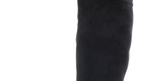 Botas femininas XOXO com fecho e fecho de correr Tristen, bico redondo e salto bloco, tamanho 7, pretas