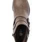 Bota feminina Style &amp; Co com fivela e acolchoamento, bico redondo, salto bloco, zíper, marrom, tamanho 10 M