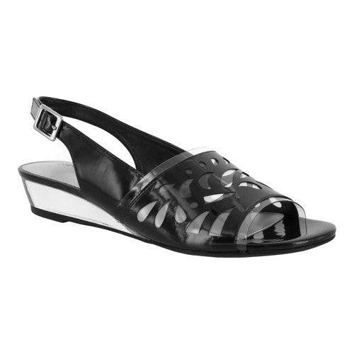 Sandália Easy Street Clear Celebrate Slingback Feminina Preta Tamanho 10 M