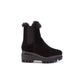 Botas femininas DKNY de tecido com bico amendoado e cano curto, tamanho 9, pretas