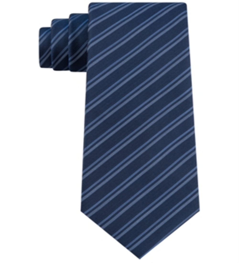 Gravata fina listrada dupla masculina Kenneth Cole, azul, tamanho único