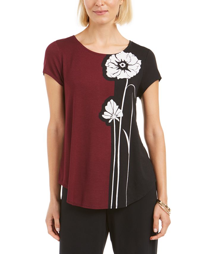 Blusa estampada feminina Alfani roxa tamanho M