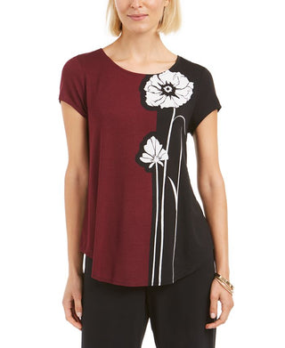 Blusa estampada feminina Alfani roxa tamanho M