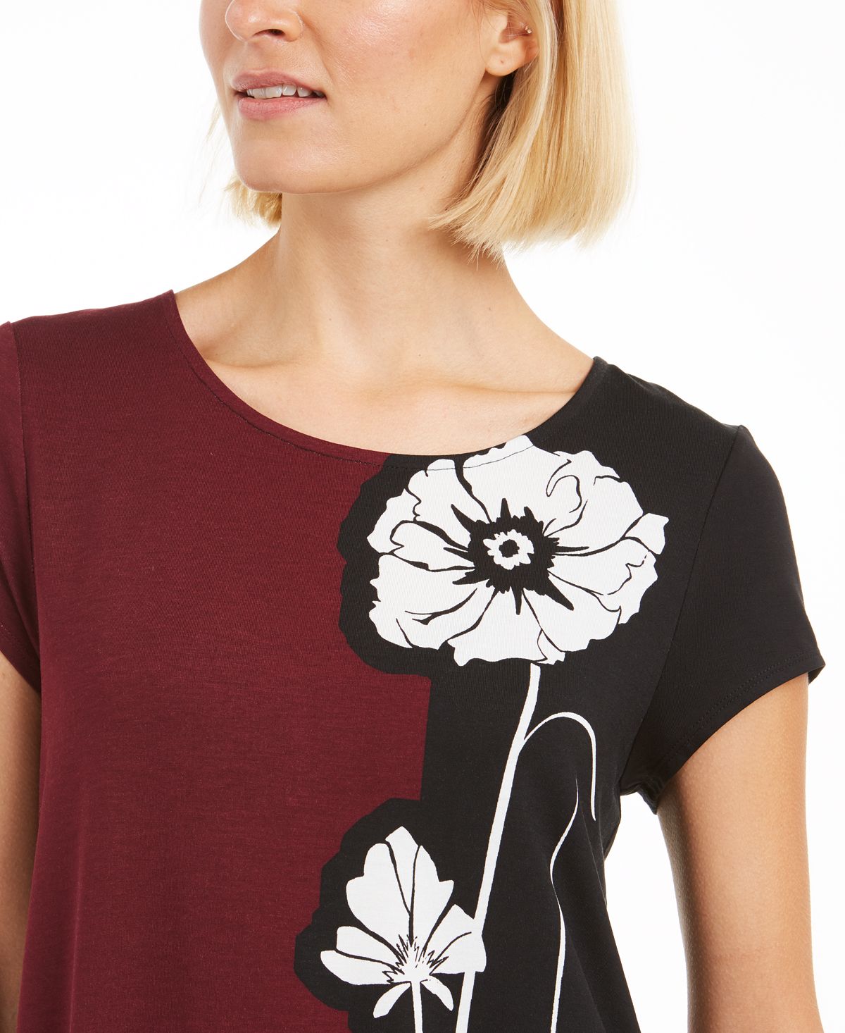 Blusa estampada feminina Alfani roxa tamanho M