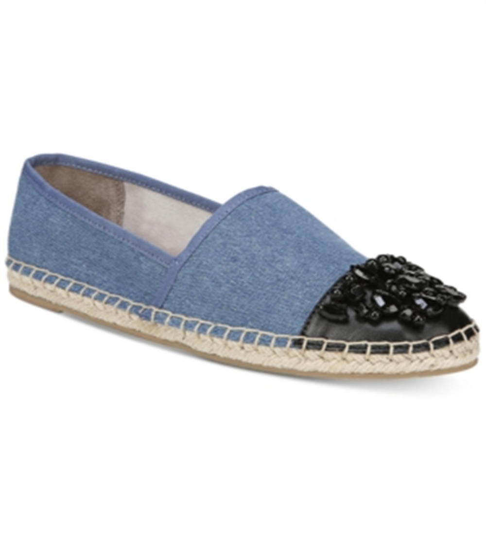 Sapatilhas de balé femininas Circus By Sam Edelman Metallic Loretta Espadrille, azuis, tamanho 7,5 M