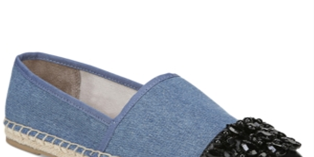 Sapatilhas de balé femininas Circus By Sam Edelman Metallic Loretta Espadrille, azuis, tamanho 7,5 M