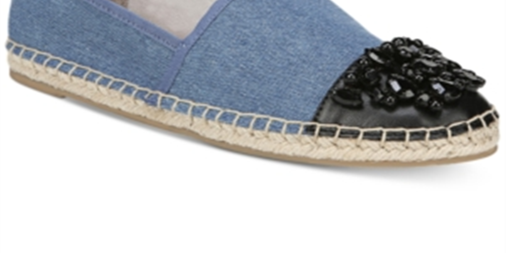 Sapatilhas de balé femininas Circus By Sam Edelman Metallic Loretta Espadrille, azuis, tamanho 7,5 M