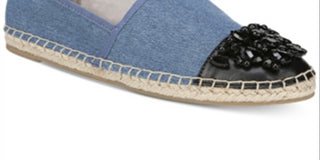 Sapatilhas de balé femininas Circus By Sam Edelman Metallic Loretta Espadrille, azuis, tamanho 7,5 M