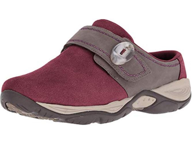 Sapatos Mule Easy Spirit Strap Equip Suede Feminino Vermelho Tamanho 8 M