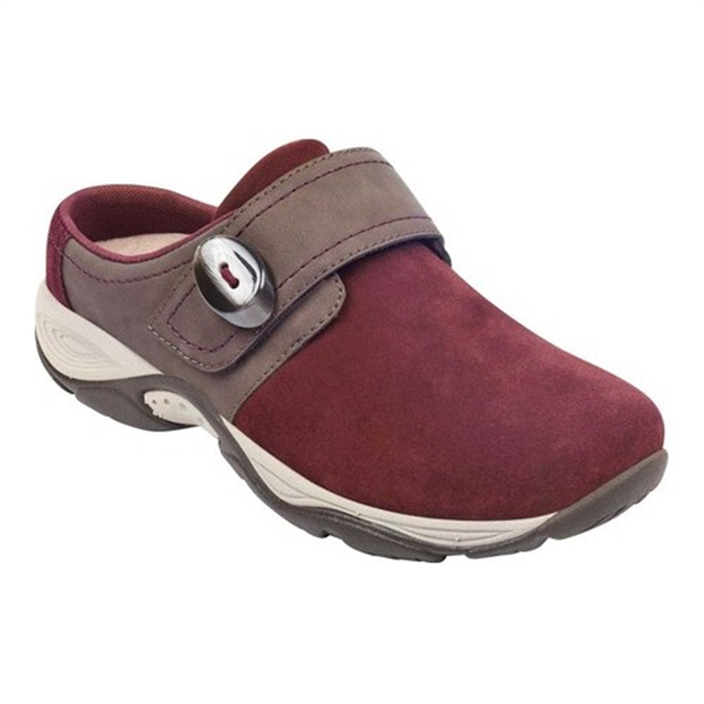 Sapatos Mule Easy Spirit Strap Equip Suede Feminino Vermelho Tamanho 8 M