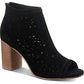 American Rag Glia Suede Perfurado Shooties Feminino Preto Tamanho 7,5 M